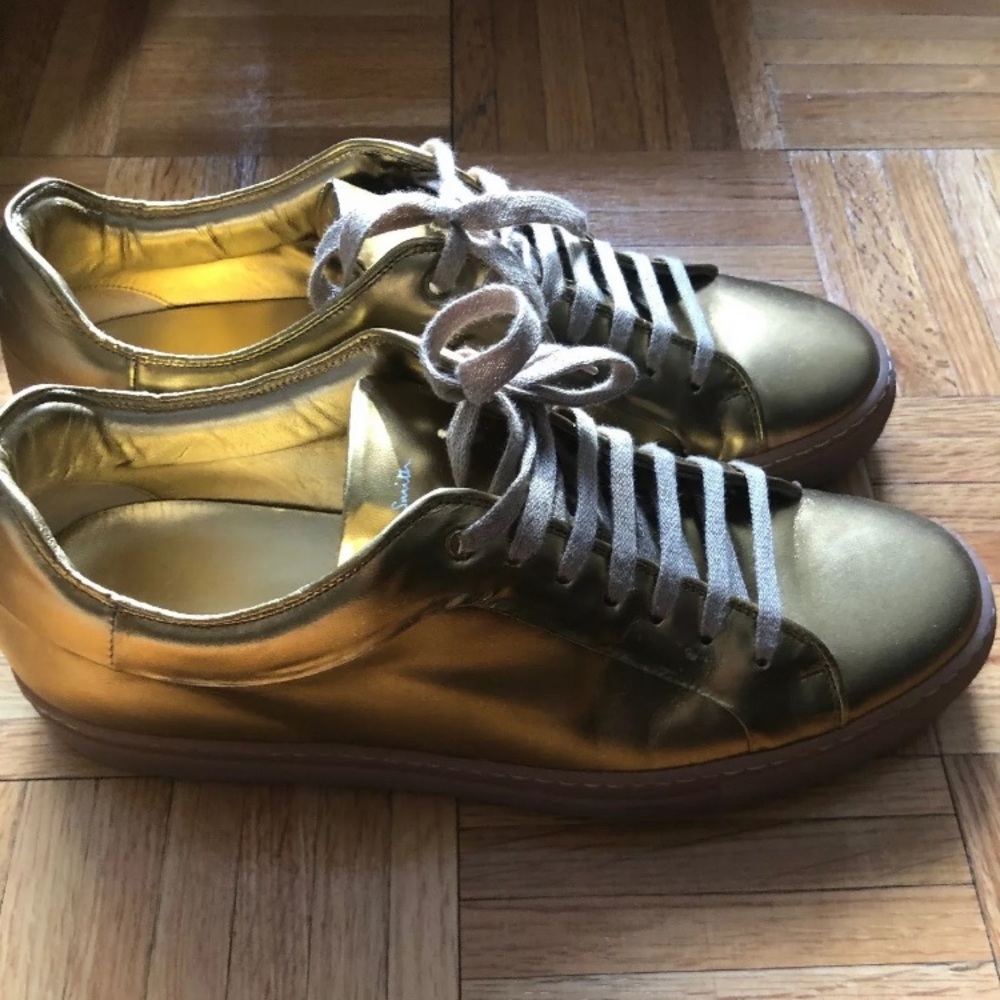 Paul Smith Metallic Basso Gold Shoes Sneakers - Picture 6 of 6